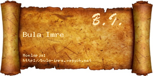 Bula Imre névjegykártya